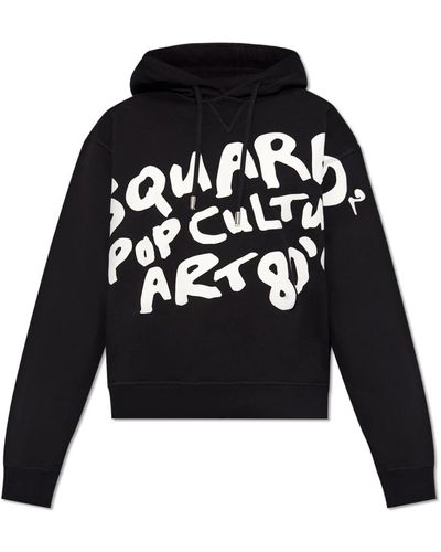 DSquared² Bedruckter hoodie - Schwarz