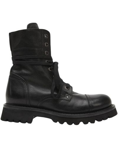 Moma Lace-Up Boots - Black