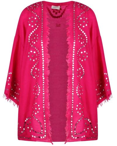 P.A.R.O.S.H. Cardigan in cashmere con paillettes ricamate - Rosa