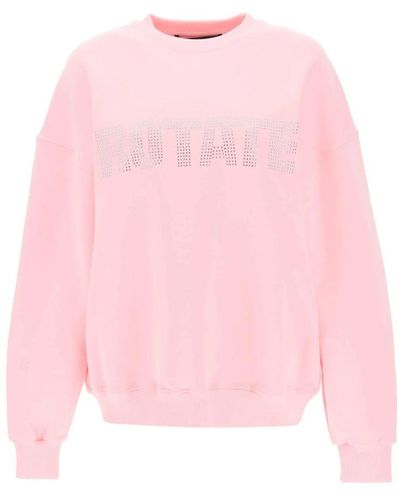 ROTATE BIRGER CHRISTENSEN Sweatshirt mit strass besetztem logo - Pink
