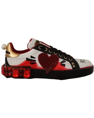 Dolce & Gabbana Kristallherz royal sneakers - Rot