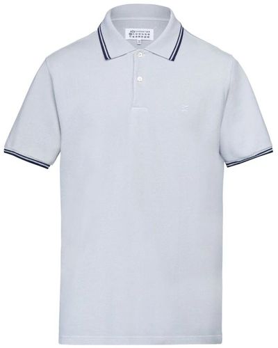 Maison Margiela Gestreiftes Polo Shirt - Blau