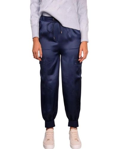 Gran Sasso Pantaloni di seta - Blu