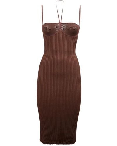 ANDREA ADAMO Knitted Dresses - Brown