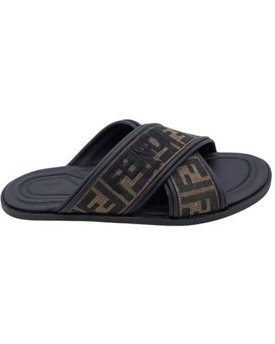 Fendi Braune sandalen mit überkreuzten bändern ss24 - Schwarz
