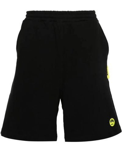 Barrow Schwarze baumwoll-jersey-shorts,schwarze shorts mit seitentaschen