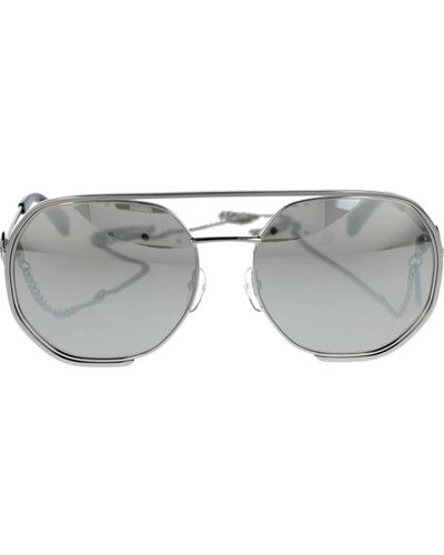 Moschino Ikonoische spiegelglas sonnenbrille - Grau