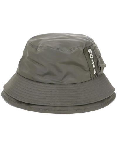 Sacai Tasche nylon bucket hat,hats - Grau