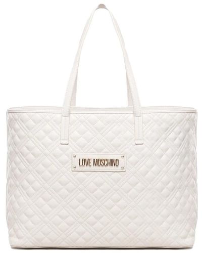 Love Moschino Quilted design shoppingtasche für frauen - Weiß