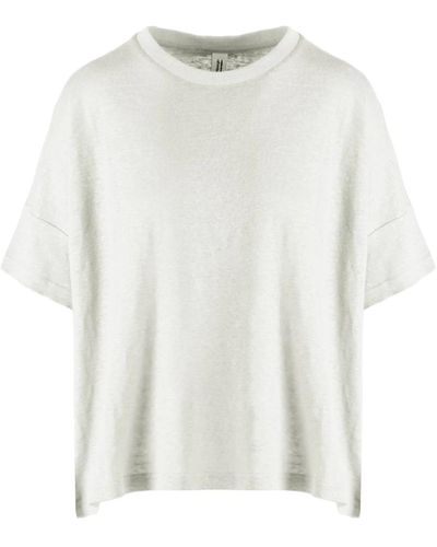 Bomboogie Slub linen loose fit t-shirt - Bianco