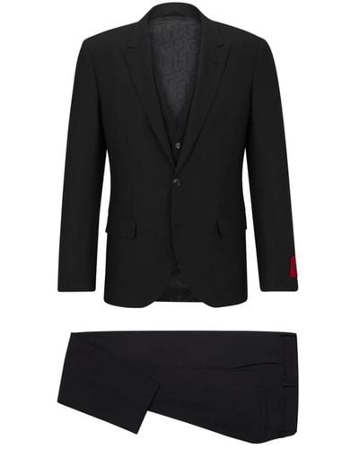 BOSS Single Breasted Suits - Black