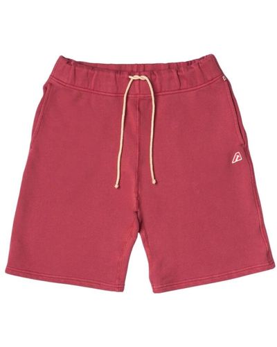 Autry Baumwoll-jersey-shorts mit kordelzug - Rot