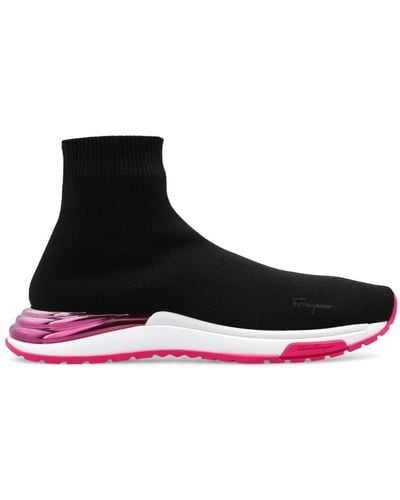 Ferragamo Ninette sneakers with sock - Schwarz