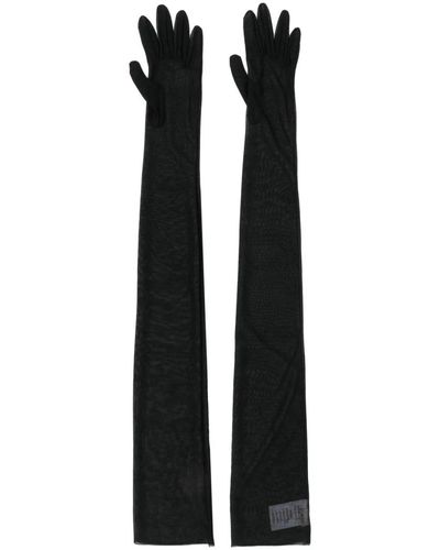 Dries Van Noten Lujosos guantes de invierno negros para mujeres