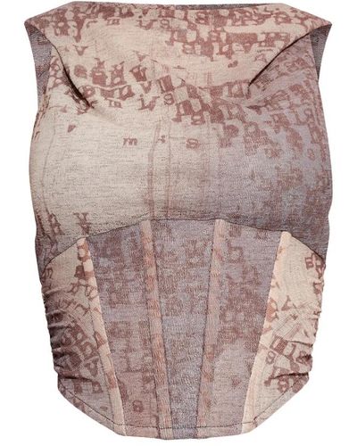 MISBHV Top corsetto con cappuccio - Marrone