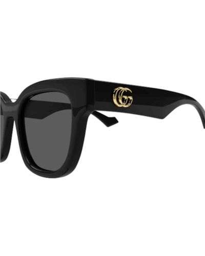Gucci Schwarz graue runde sonnenbrille