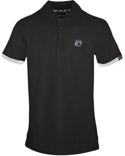 Aquascutum Schwarzes polo-shirt - stilvolles modell