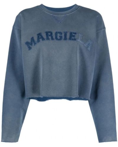 Maison Margiela Indigo logo patch sweatshirt - Blau