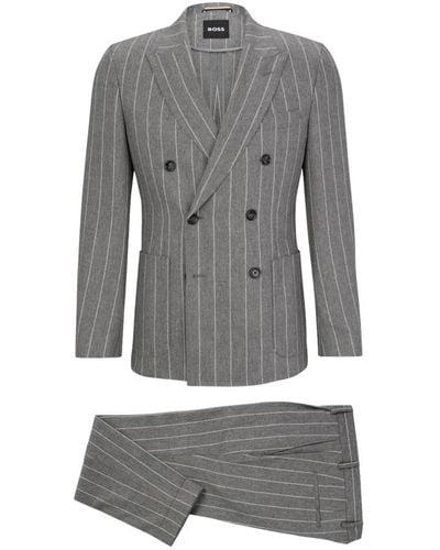 BOSS Double Breasted Suits - Grey