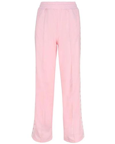 Golden Goose Stilosi pantaloni da ginnastica in cotone rosa con banda logo