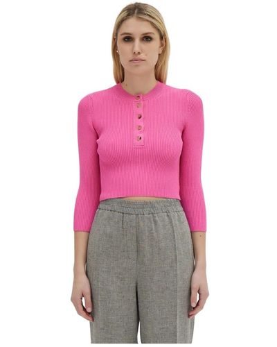 Erika Cavallini Semi Couture T-shirts à manches longues - Rose