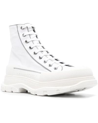 Alexander McQueen Lace-Up Boots - White