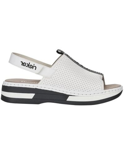 Rieker Flat Sandals - White