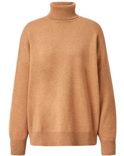 Massimo Alba Oversize kaschmir rollkragenpullover mit glockenärmeln - Braun