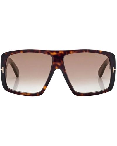 Tom Ford Raven quadratische sonnenbrille braun schildkröte