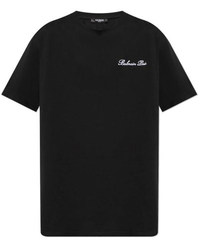 Balmain T-shirt mit logo - Schwarz