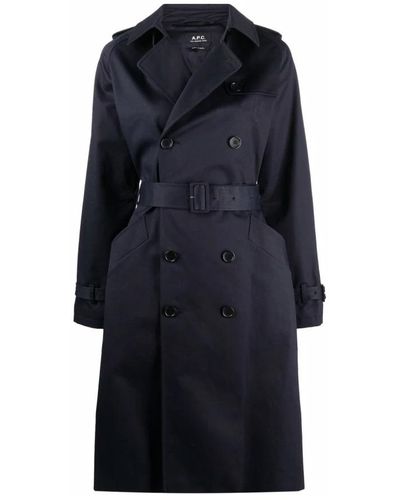 A.P.C. Trench Coats - Blue