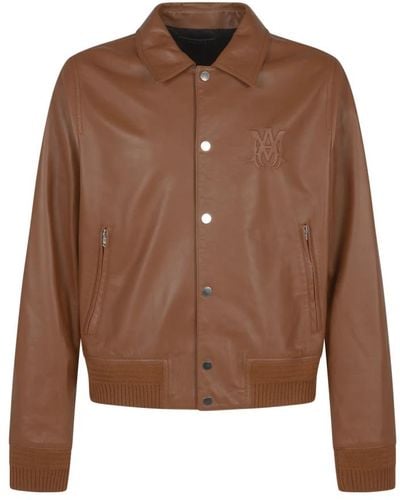 Amiri Jackets > leather jackets - Marron