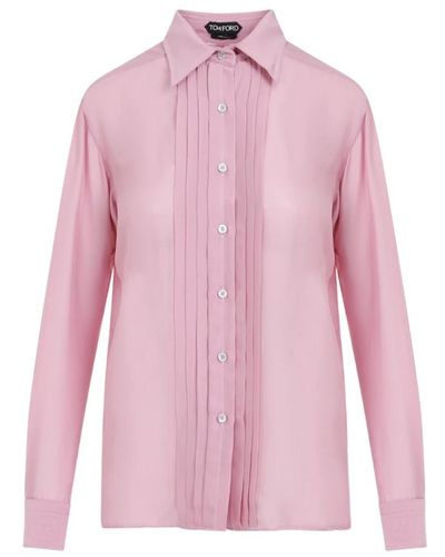 Tom Ford Seiden batist hemd hellrosa - Pink