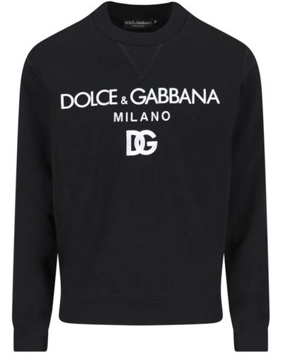 Dolce & Gabbana Schwarzer logo rundhalspullover