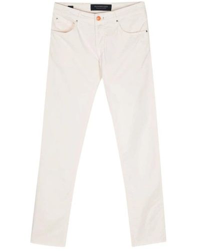 Hand Picked Slim-Fit Jeans - White