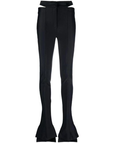 Mugler Pantalones negros con detalles recortados - Azul