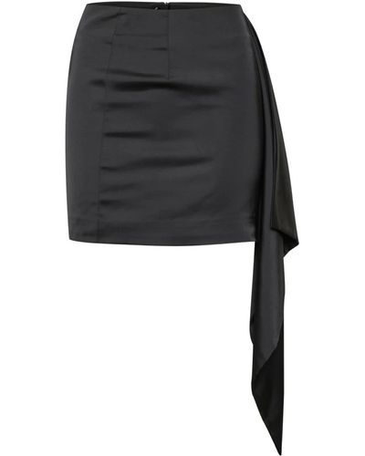 Gestuz Falda mini de talle alto clásica - negro