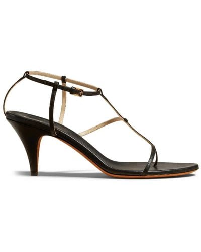 Khaite Schwarze leder multi-way sandalen - Mettallic