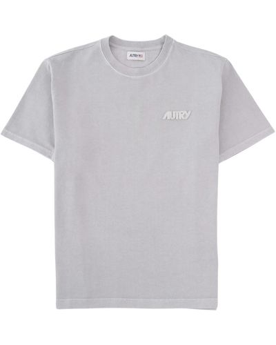 Autry Geripptes hals-t-shirt - Grau