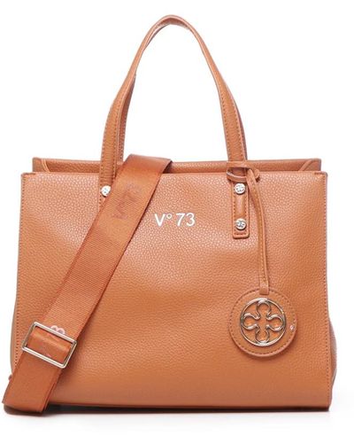 V73 Tasche mit gold logo anhänger - Braun