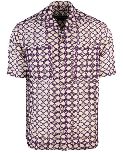 ANDERSSON BELL Short Sleeve Shirts - Purple