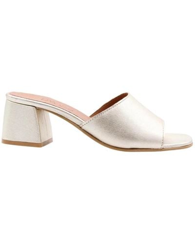 Dwrs Label Heeled Mules - White