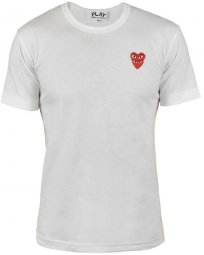 Comme des Garçons Weiße baumwoll-herz-logo-t-shirt - Grau