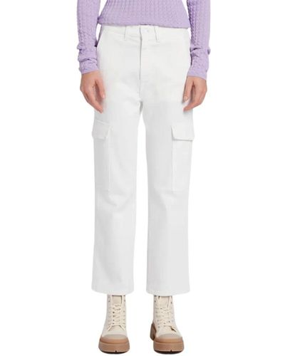 7 For All Mankind Trousers > cropped trousers - Blanc