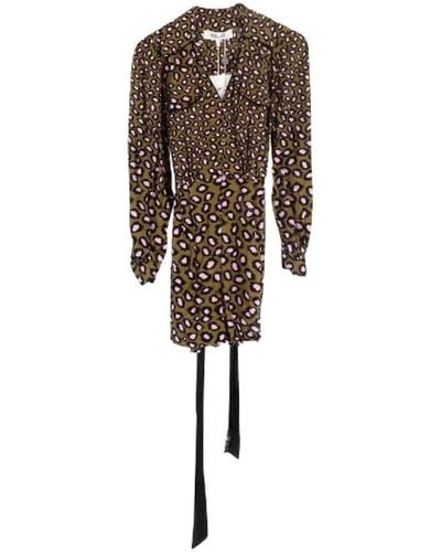 Diane von Furstenberg Leopard print wrap playsuit - Braun