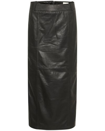 My Essential Wardrobe Skirts > leather skirts - Noir
