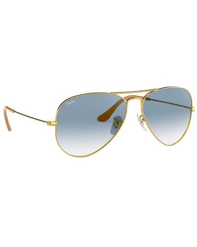 Ray-Ban Metall aviator sonnenbrille mit blauen gläsern