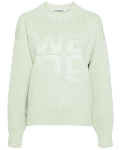 Alexander Wang Debossed stacked logo suéteres - Verde