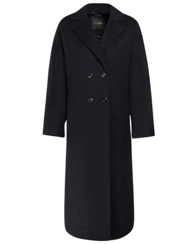 Moorer Abrigo largo de doble botonadura sofisticado - Negro