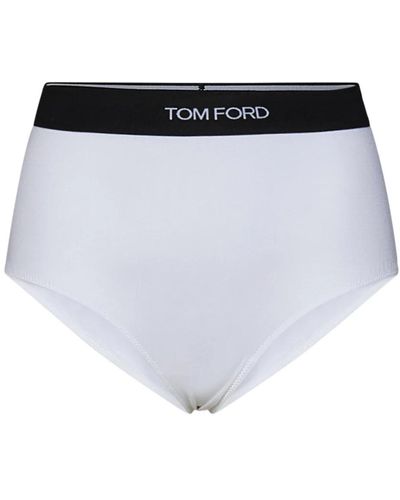 Tom Ford Ropa interior blanca con cinturilla elástica acanalada - Blanco